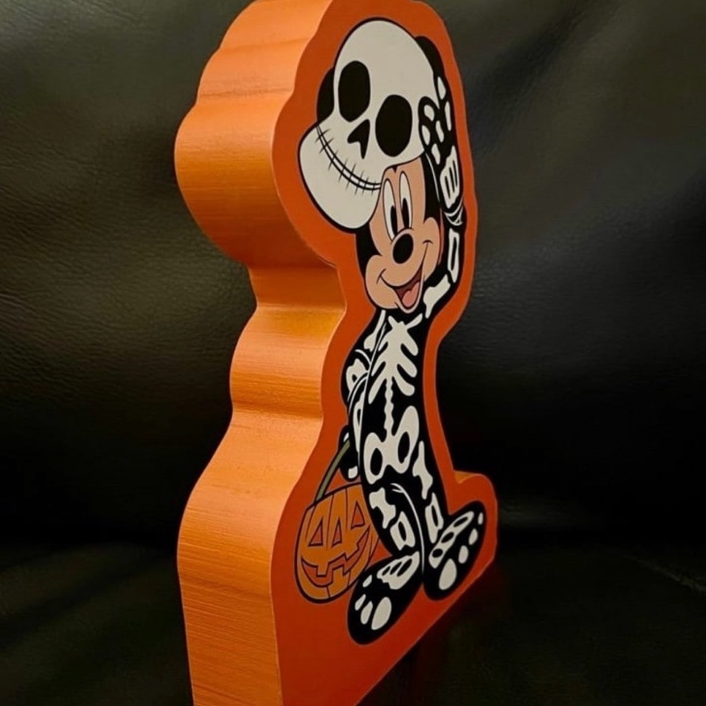 Halloween Disney Mickey Mouse Skeleton Wooden Sign Decor - Mickey Skeleton - Picture 2 of 3